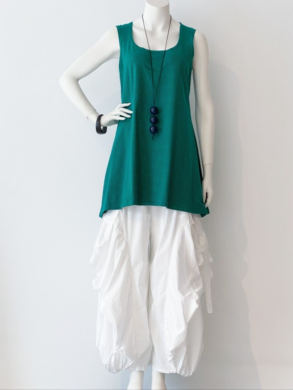 Kaliyana Green Stripe Cotton Dress Tunic 2 XL+ - Picture 2 of 7